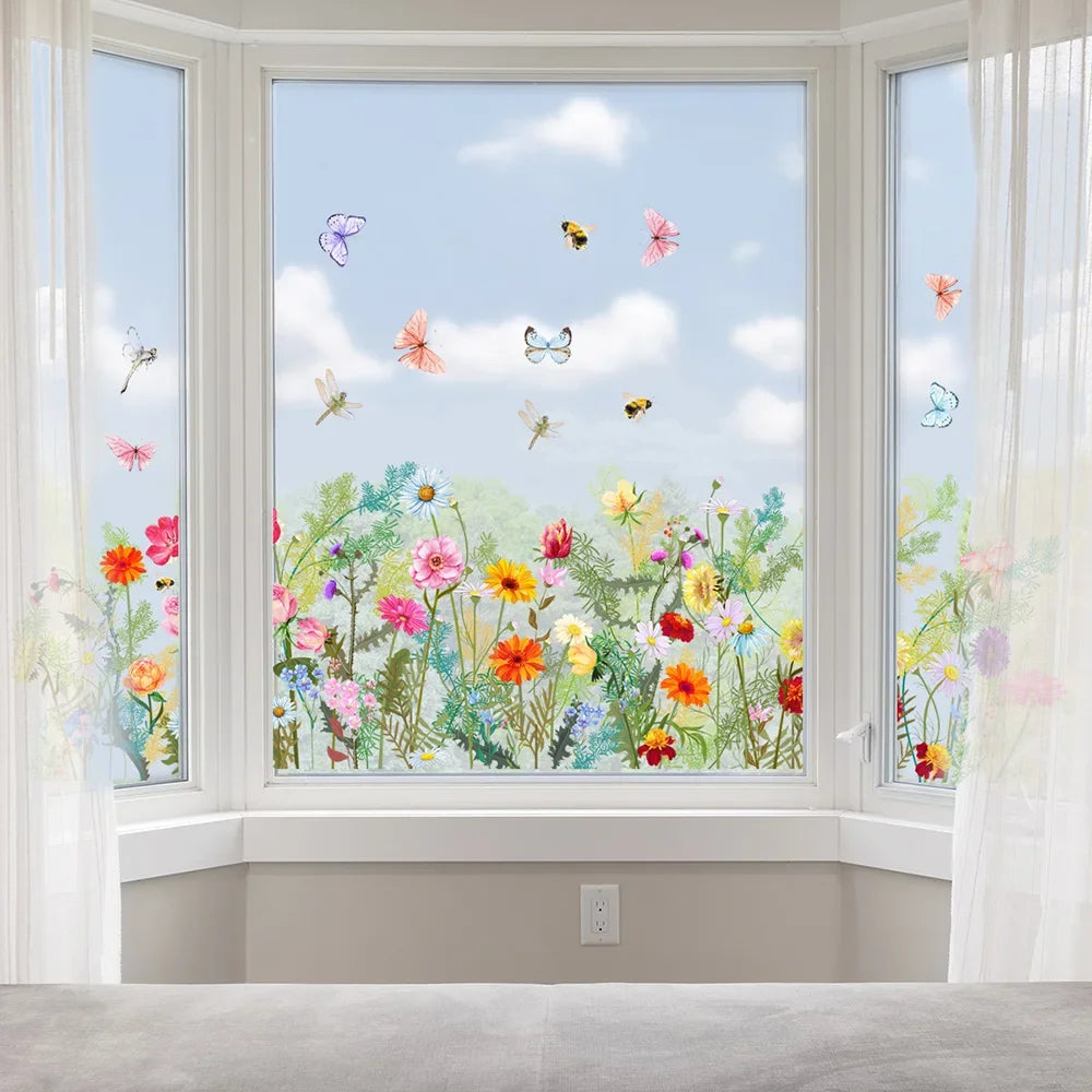 1PC Butterfly Flowers Wall Stickers for Living room Bedroom Background Wall Decor Room Decoration Decals Wallpaper Bathroom Glow