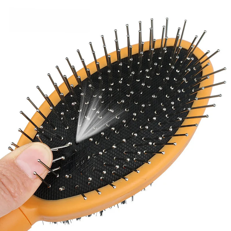 Pet double-sided comb bristle airbag massage needle comb cat and dog comb beauty comb hair removal brush pet supplies Lice Dog