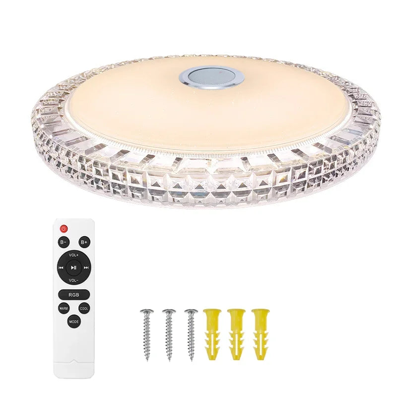 300W Smart Lamp Ceiling RGB LED Lights Dimmable APP Control Bluetooth Speaker Home Bedroom Living Room Ambient Light Luces Led