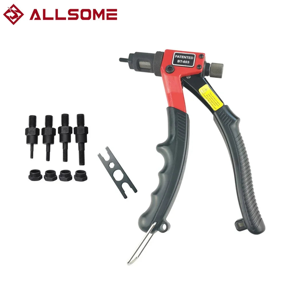 ALLSOME BT-603 Manual Riveter Gun Hand  Tool Kit  Nut Setting Tool Nut Setter M3/M4/M5/M6