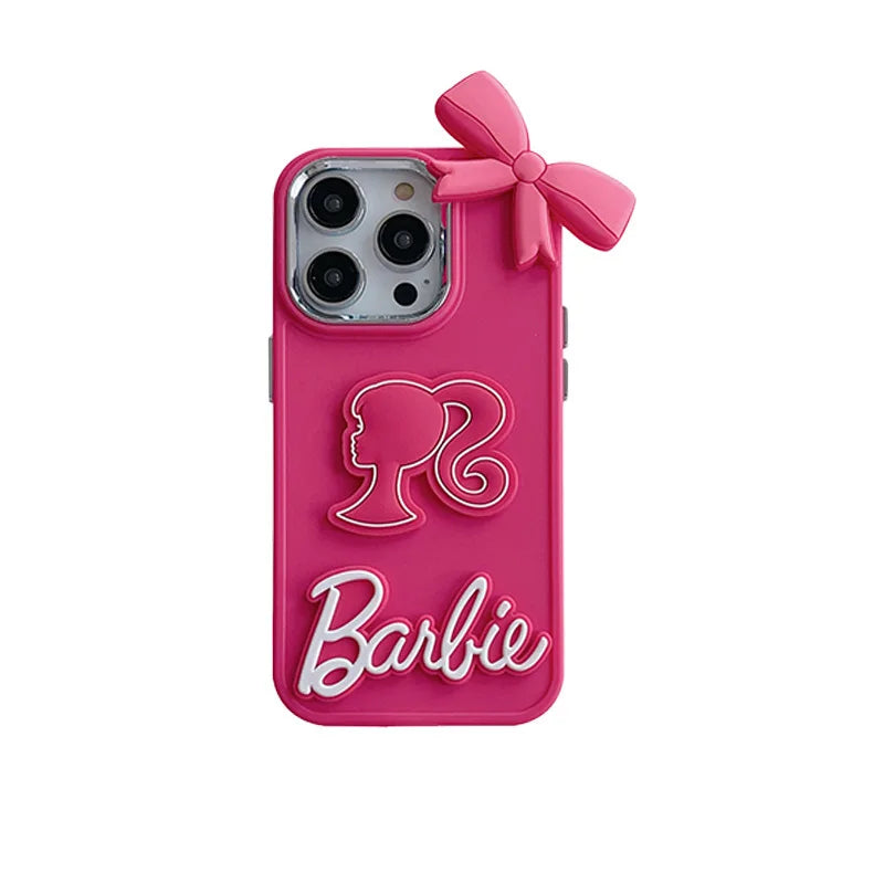 New Barbie 3D Siliconecase Cell Phone Cases for IPhone 16 15 14Pro Max Women Fashion All Inclusive Protective Cover Gift