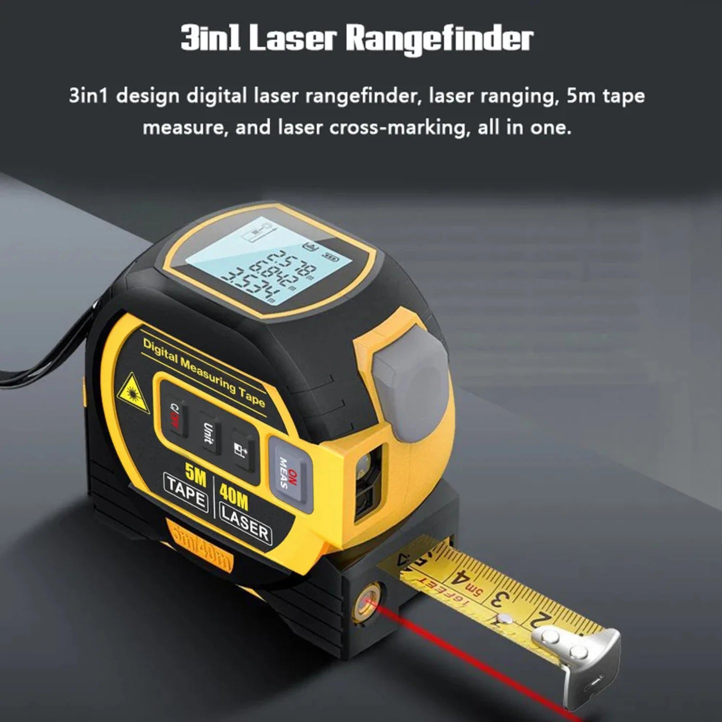 40m/60m Laser Distance Meter Rangefinder Laser Measure Distance Meter Surveying Equipment Tape Measur Retractable Tape