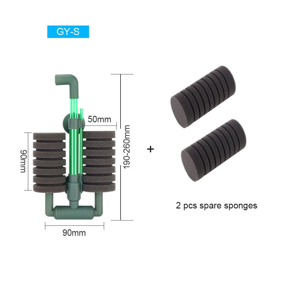 Aquarium Double Head Sponge Filter Aquarium Accessories Purifying Clean Water Fish Tank Air Pump Professional Aquario Filtro