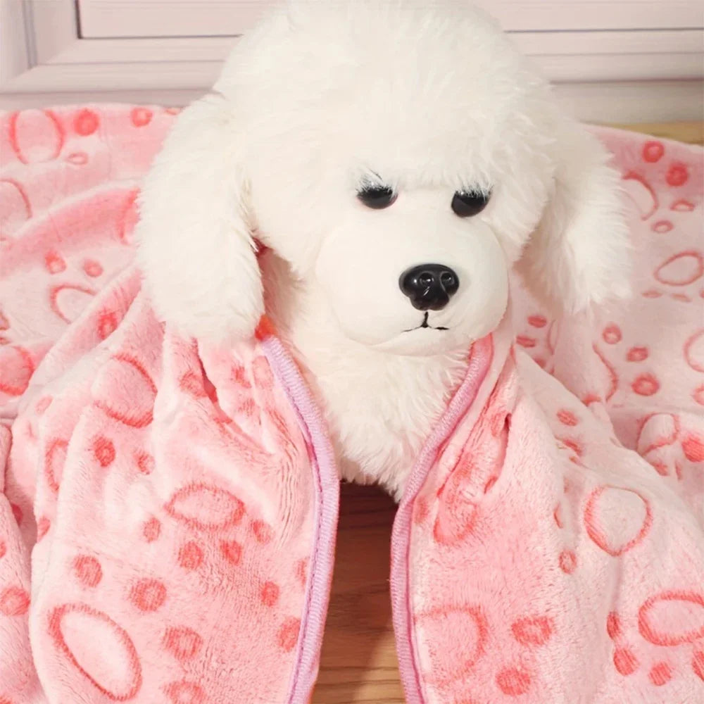 Pet Blanket,Soft Fluffy,High Quality,Cute Paw Print Dog Blanket,Pet Pad Warm Cozy Blanket Puppy acsessories Dog step Puppy pads