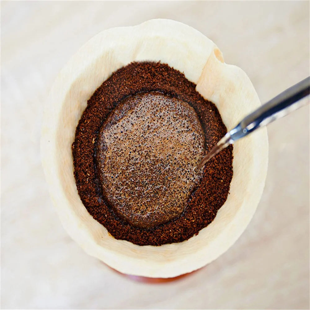 100pcs Coffee Filter Paper V-Shaped Wood Pulp Drip Paper Cone Coffee Strainer Bag Espresso Tea Infuser Accessories