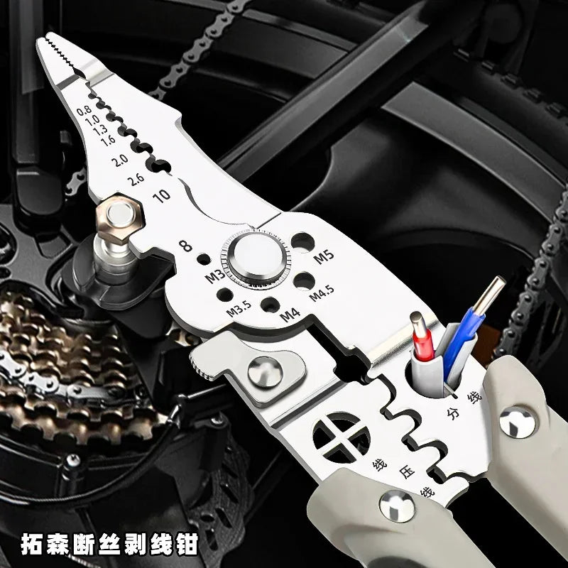 Crimper Cable Cutter Adjustable Automatic Wire Stripper Multifunctional Stripping Crimping Pliers Terminal Hand Tool