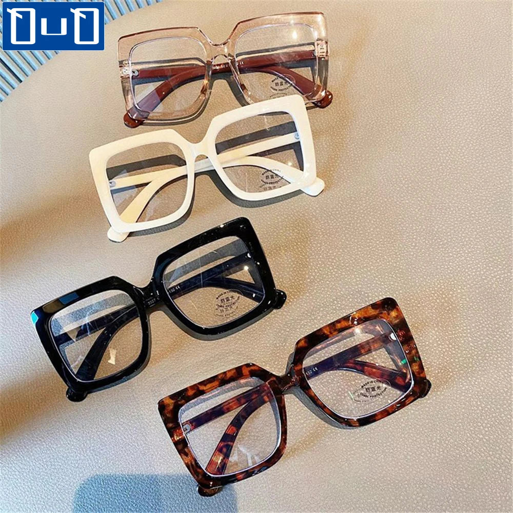 Big Square Anti Blue Light Glasses Women's Glasses New Trend Computer Goggles Glasses Transparent Optical Spectacle Eyeglasses