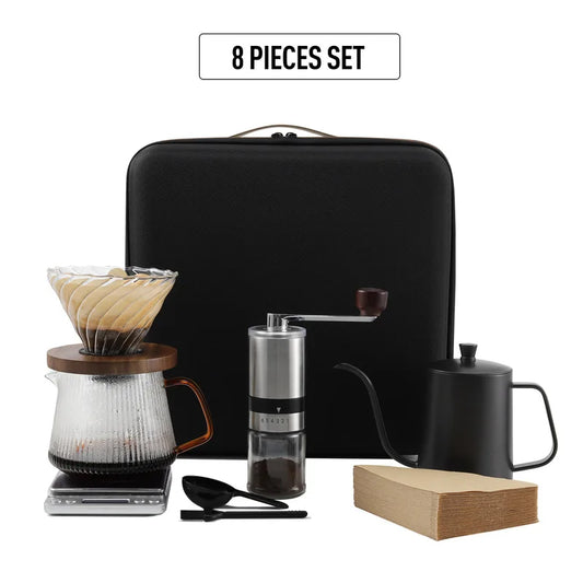 Portable Camping Manual Coffee Grinder Maker filter pot V600 Drip Pour Over Coffee Tea Sets With Travel Box Coffeeware Sets