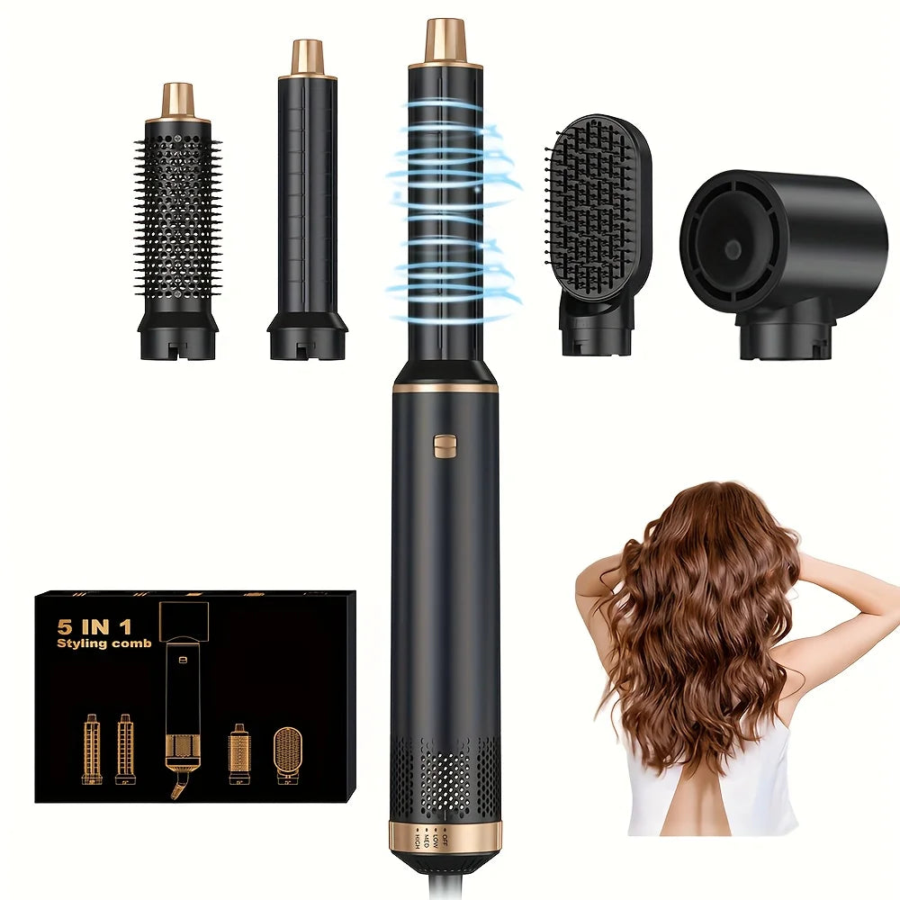 5 in 1 Electric Hair Dryer Comb Hair Straightener Comb Negative Ion Curling Iron Styling Tools Multifunctional Hot Air Brush