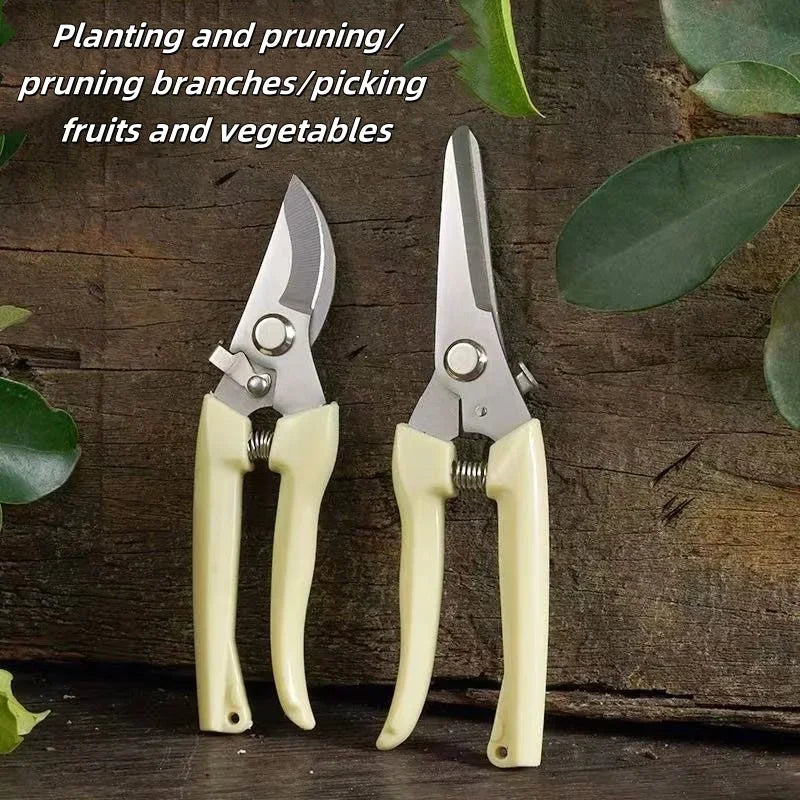 Stainless Steel Garden Pruner Scissors Pruning Tree Fruit Graft Planting Branch Garden Branch Cutting Sharp Garden Tools