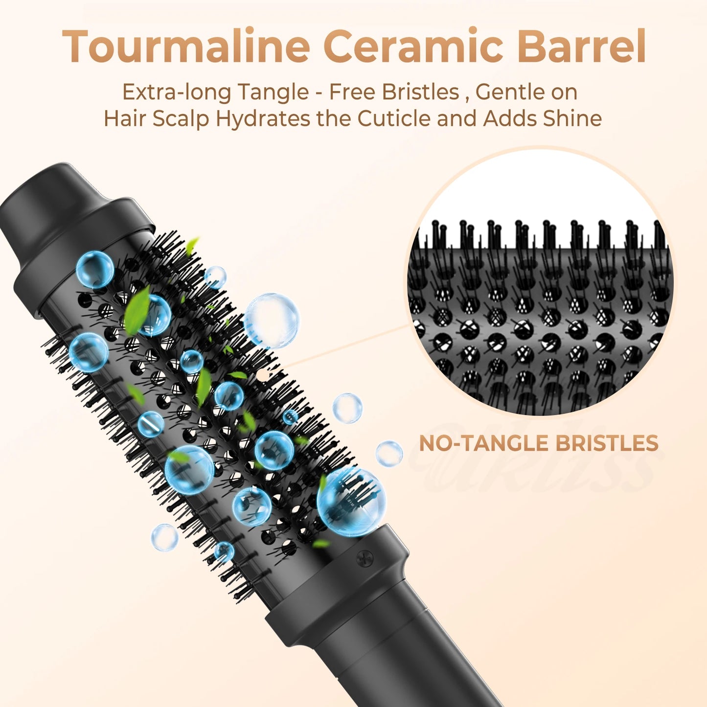 1.5 inch Heated Curling Brush Ceramic Hair Curler Styler Curling Comb Volumizing Brush Heated Curling Iron Thermal Brush