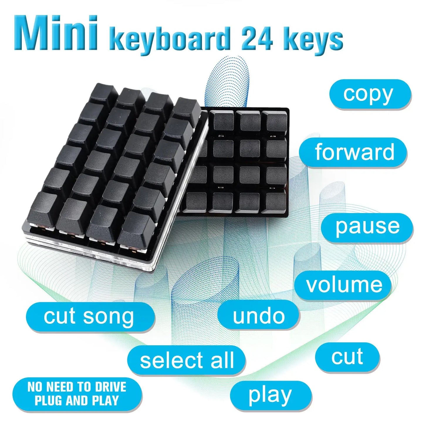 Mini USB Macro Custom Mechanical Keyboard 2/24 Keys Gaming Keyboard Sayo Device Shortcut Programmable Keypad Keys