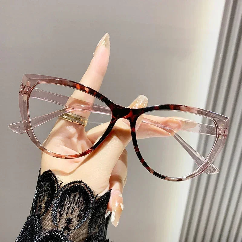 Women Cat Eye Myopia Eyeglasses Fashion Trendy Anti-blue Light Near Sight Glasses Female Vintage HD Lens Minus Eyewear 0 To -4.0