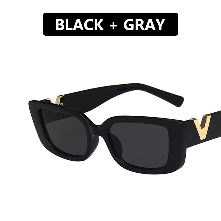 Retro Rectangle Sunglasses Women Brand Designer Vintage Small Frame Sun Glasses Ladies Classic Black Square Oculos De Sol