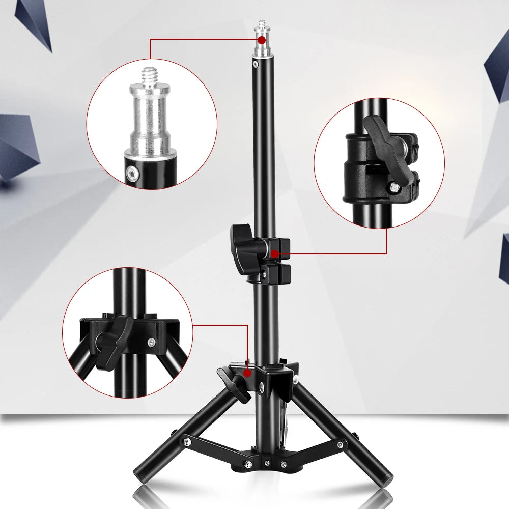 SH Photography Studio Adjustable 2M Light Stand Tripod 1/4 Screw Head For Camera Photo Lamp Bracket Holder Soft box Ring Light