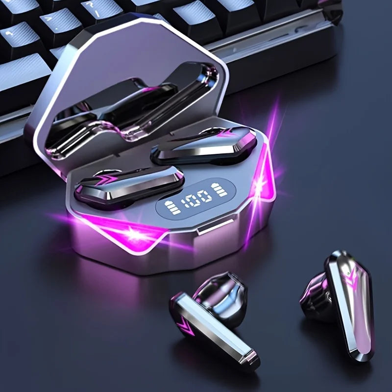 Gaming Earbuds Earphone Low Latency Breathing Light Lamp Headphone With LED Power Display For Phone