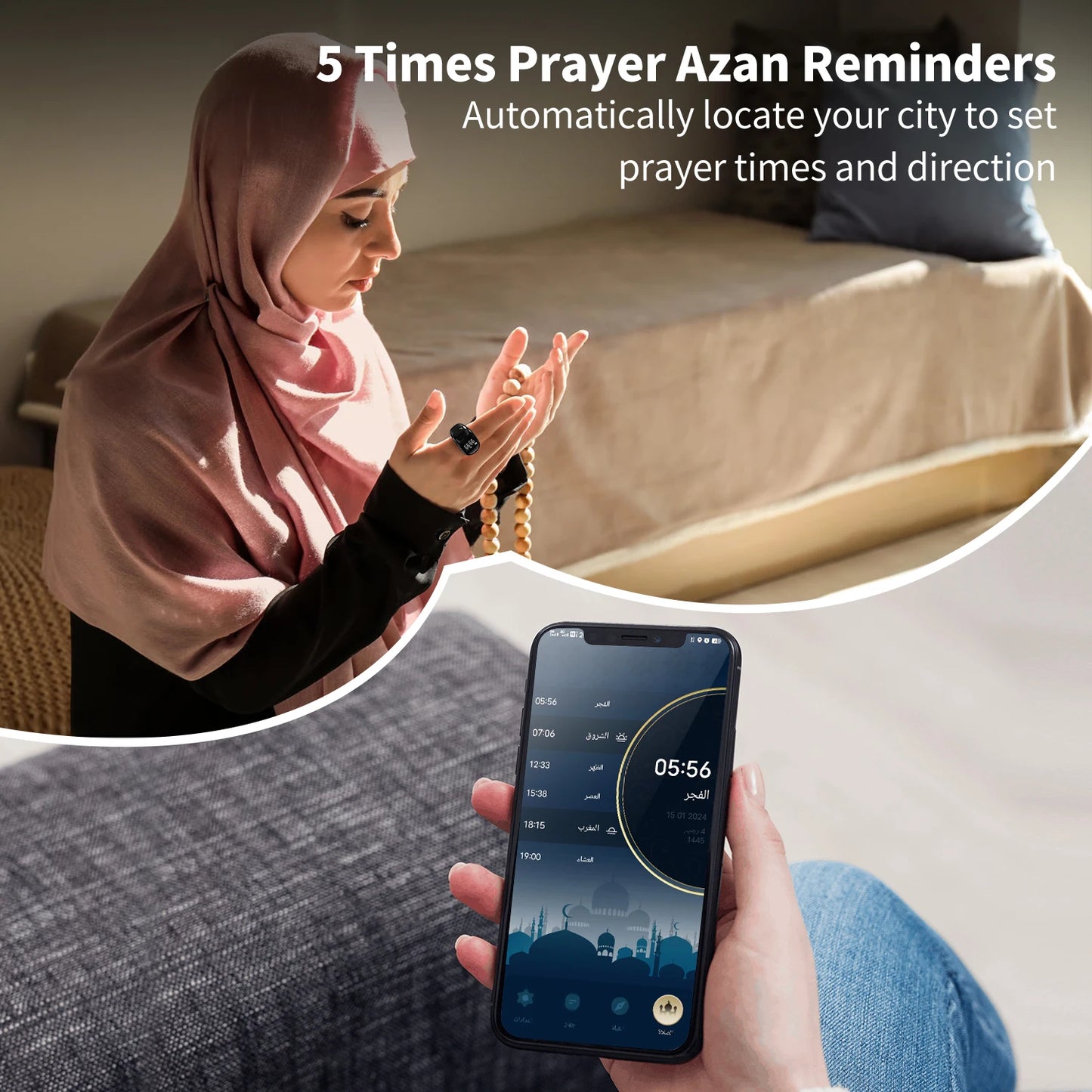 Smart Ring Counter with Bluetooth Muslim Ramadan Gift Zikr Ring Digital Electronic Counter Clicker Clear Display