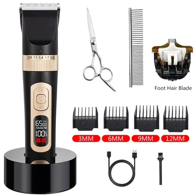 4 Speed Dog Clipper Rechargeable Pet Grooming and Care Power Display Dogs Hair Cutting Machine Professional Dog Hair Trimmer Pet