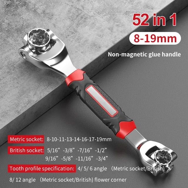 52 in 1 Tools Socket Works  Ratchet Spline Bolts Sleeve Rotation Hand Tools  Degree Multipurpose Tiger Wrench Ratchet wrenches