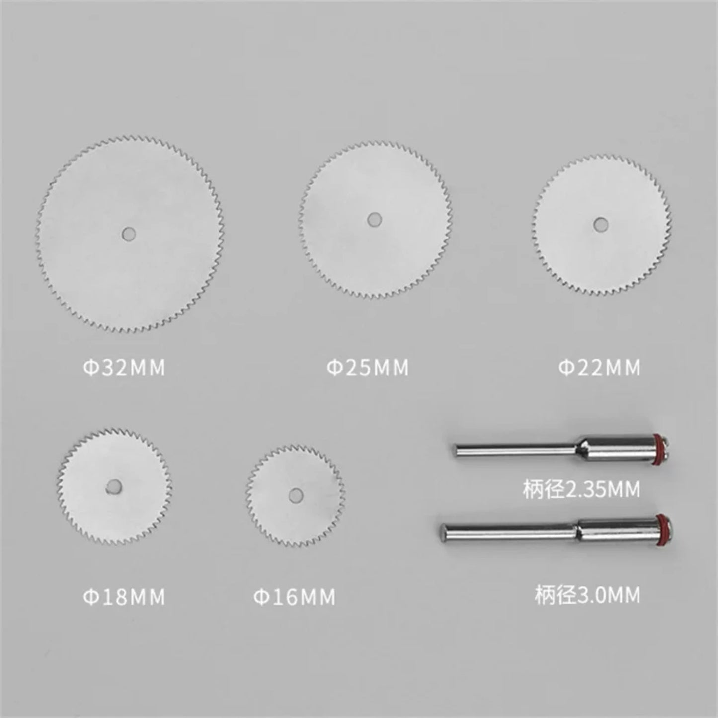 6PCS/Set Mini Circular Saw Blade Metal Discs Rotary  Grinding Cut Hand Tools Cutoff Mandrel Set Cutting Wood Power Drill Blades