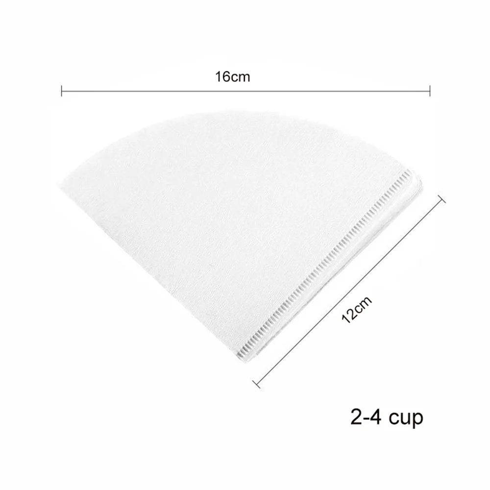 100pcs Coffee Filter Paper V-Shaped Wood Pulp Drip Paper Cone Coffee Strainer Bag Espresso Tea Infuser Accessories