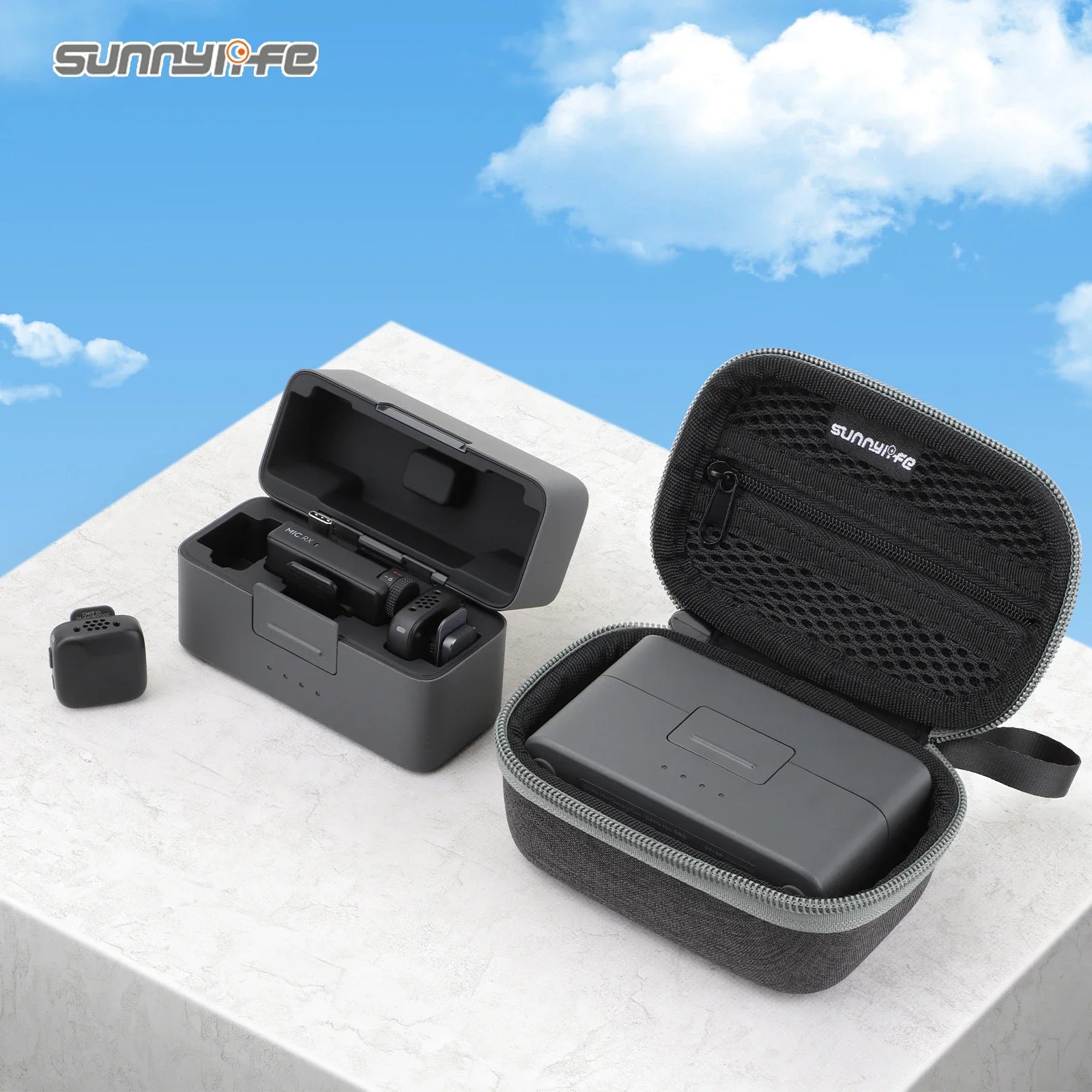 حقيبة تخزين Sunnylife لميكروفون DJI Mic Mini اللاسلكي المحمول وصندوق الحماية المضاد للسقوط ومقاوم للتآكل