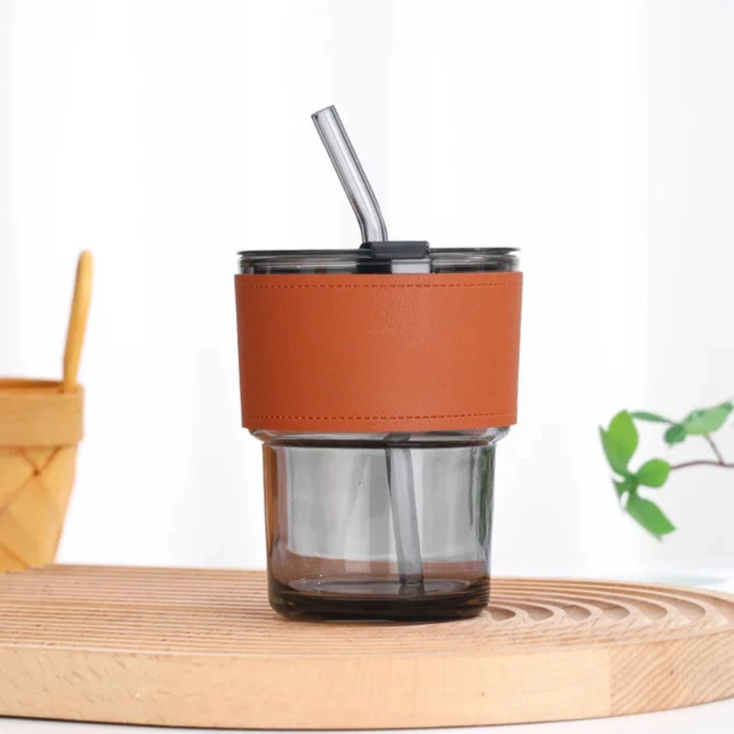 Transparent Simple Glass Cup with Lid and Straw for Juice, Tea, Milk, Beer, Mocha - Perfect Breakfast Coffee Mug for Home Use