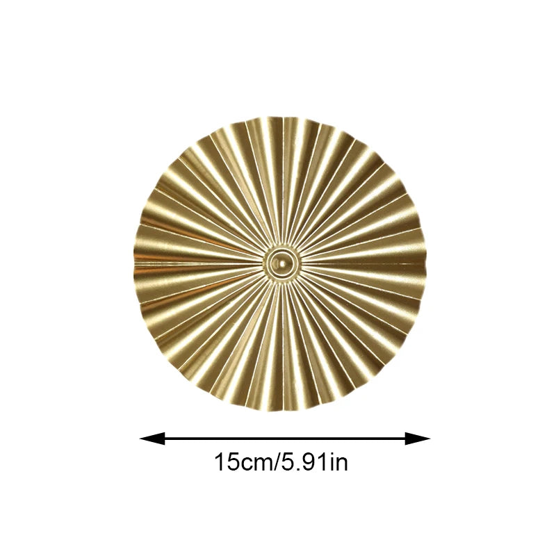 1PC Nordic Light Luxury Round Wall Hanging Decor Golden Iron Irregular Disc Metal Pendants Retro Metal Wall Decoration