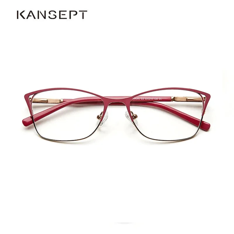 Metal Frame Classic Square Cat Eye reading Glasse Women Prescription Myopia Woman Glasses Clear Optical Frames Anti Blue 7554C3