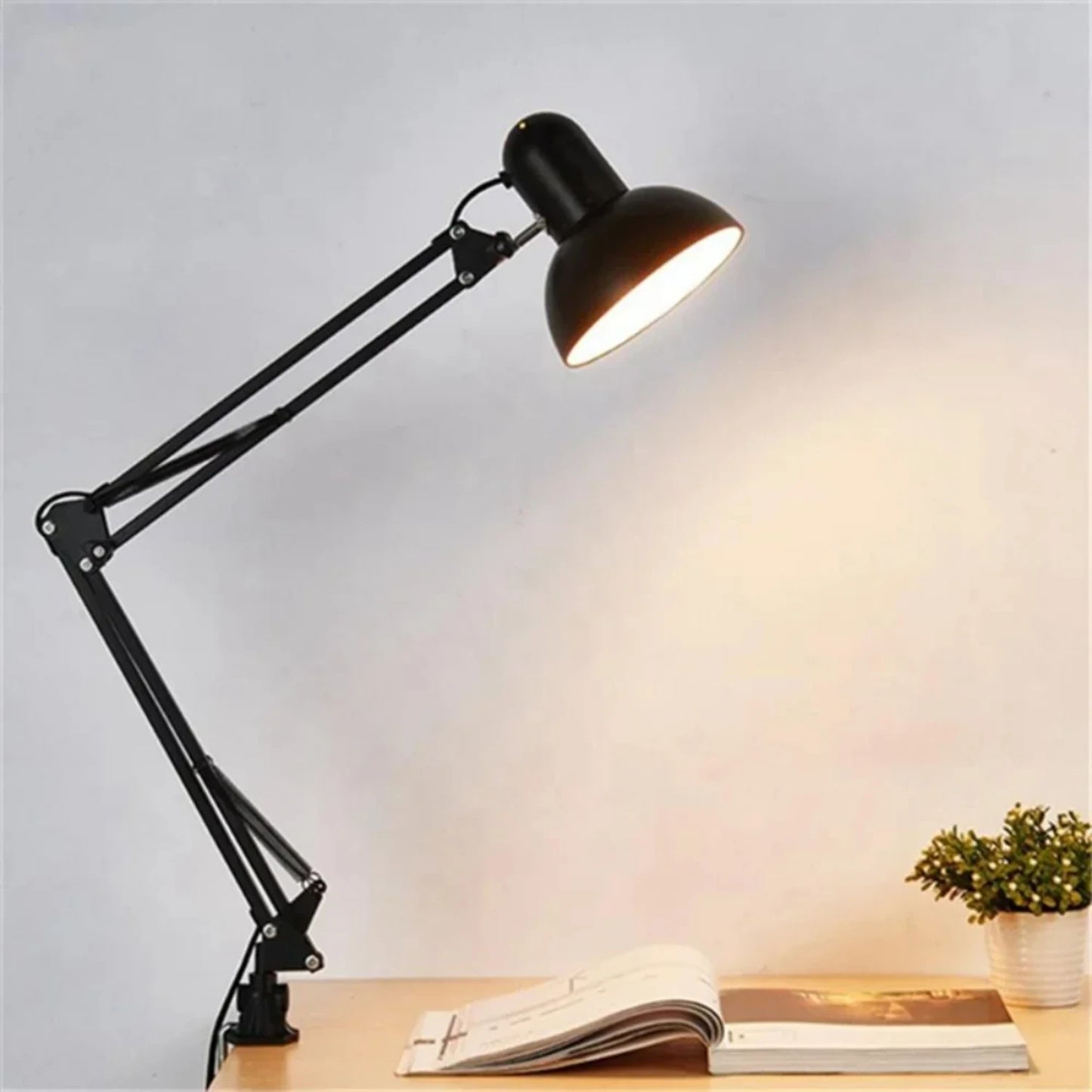 Foldable Desk Lamp Clip on Light Telescopic Eye Protection Retro Bedroom Office Computer Table Lamp  Decor  E27 Bulb Mosaic lamp