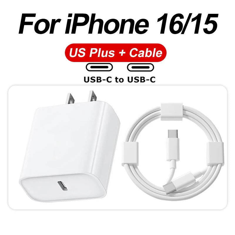 For iPhone Original 35W Fast Charger For Apple 16 15 14 13 12 11 Pro Max Quick Charging X XS XR 7 8 Plus Cable Phone Accessories