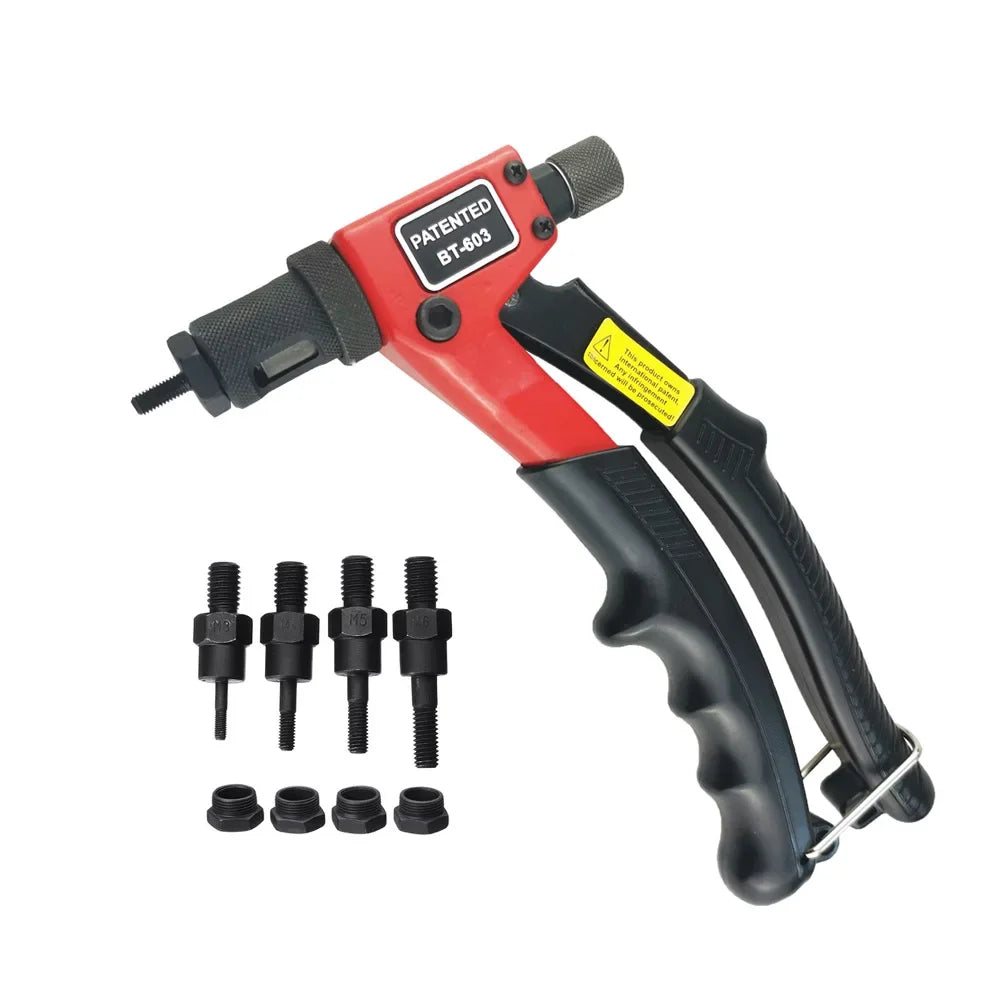 ALLSOME BT-603 Manual Riveter Gun Hand  Tool Kit  Nut Setting Tool Nut Setter M3/M4/M5/M6