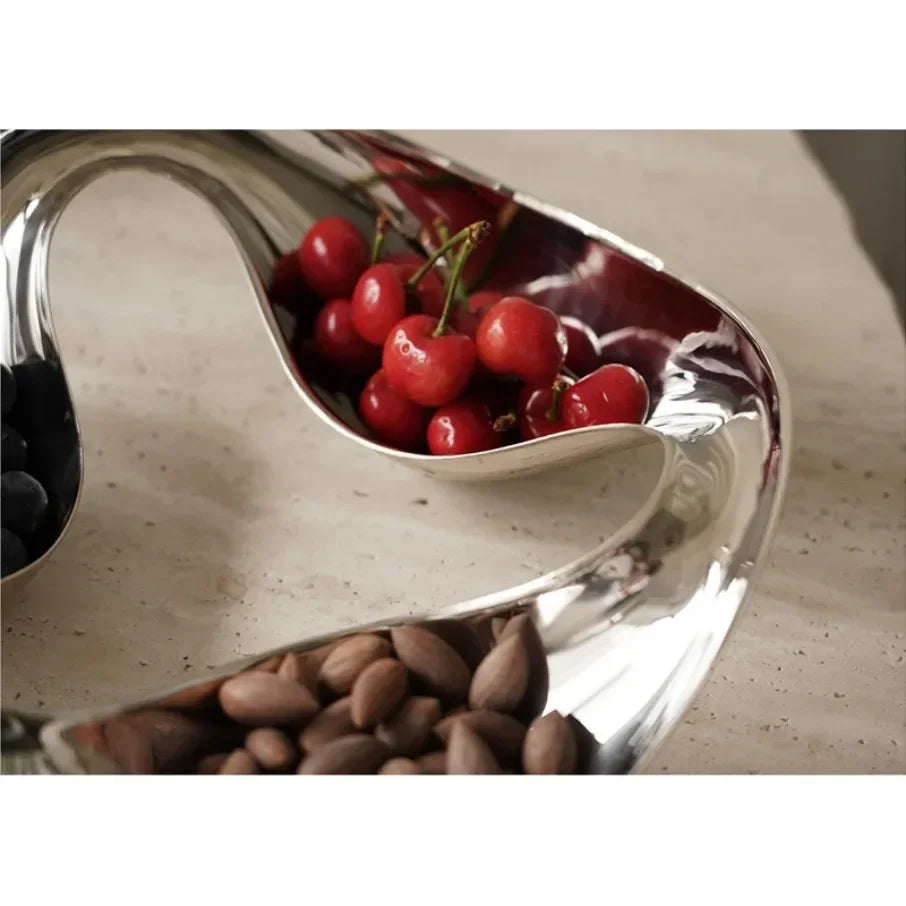 Snack Dessert Disc Serveware Dish Stainless Fruit Candy Tray Plate Home Table Decoration Dim Sum Dried Serving Bowl