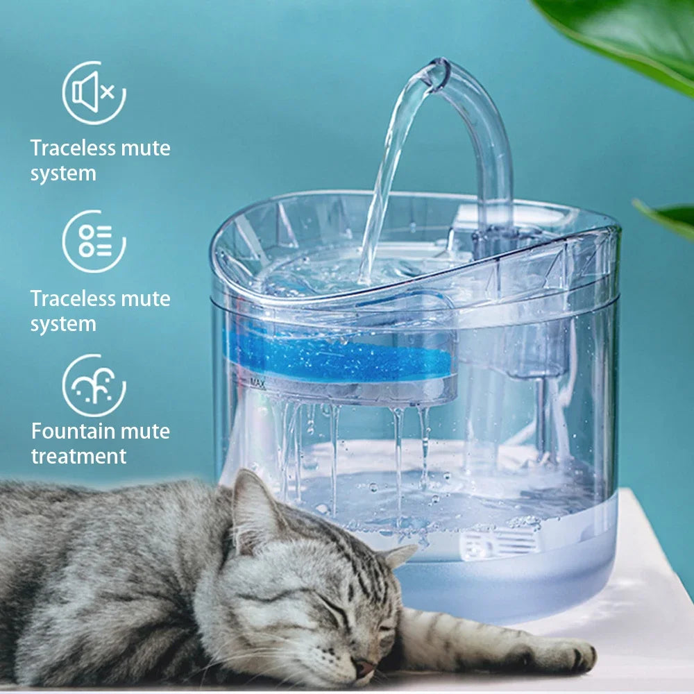 Cat Water Feeder Automation Sensor Faucet Fountain Food Grade Transparent Plastic Dog Water Dispenser For Cat Pet Sensor Drinker