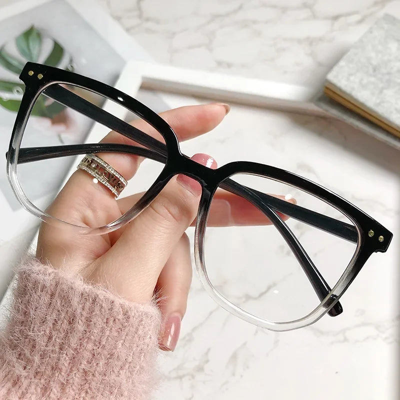 Stylish Transparent Frame Myopia Glasses Women Men Anti-Blue Light Square Minus Diopter Eyewear Optical Spectacle Eyeglasses