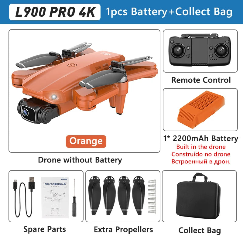 طائرة LYZRC L900 PRO GPS بدون طيار 4K احترافية عالية الدقة بكاميرا مزدوجة 5G WIFI محرك بدون فرشاة FPV طائرة رباعية المراوح قابلة للطي للتصوير الجوي