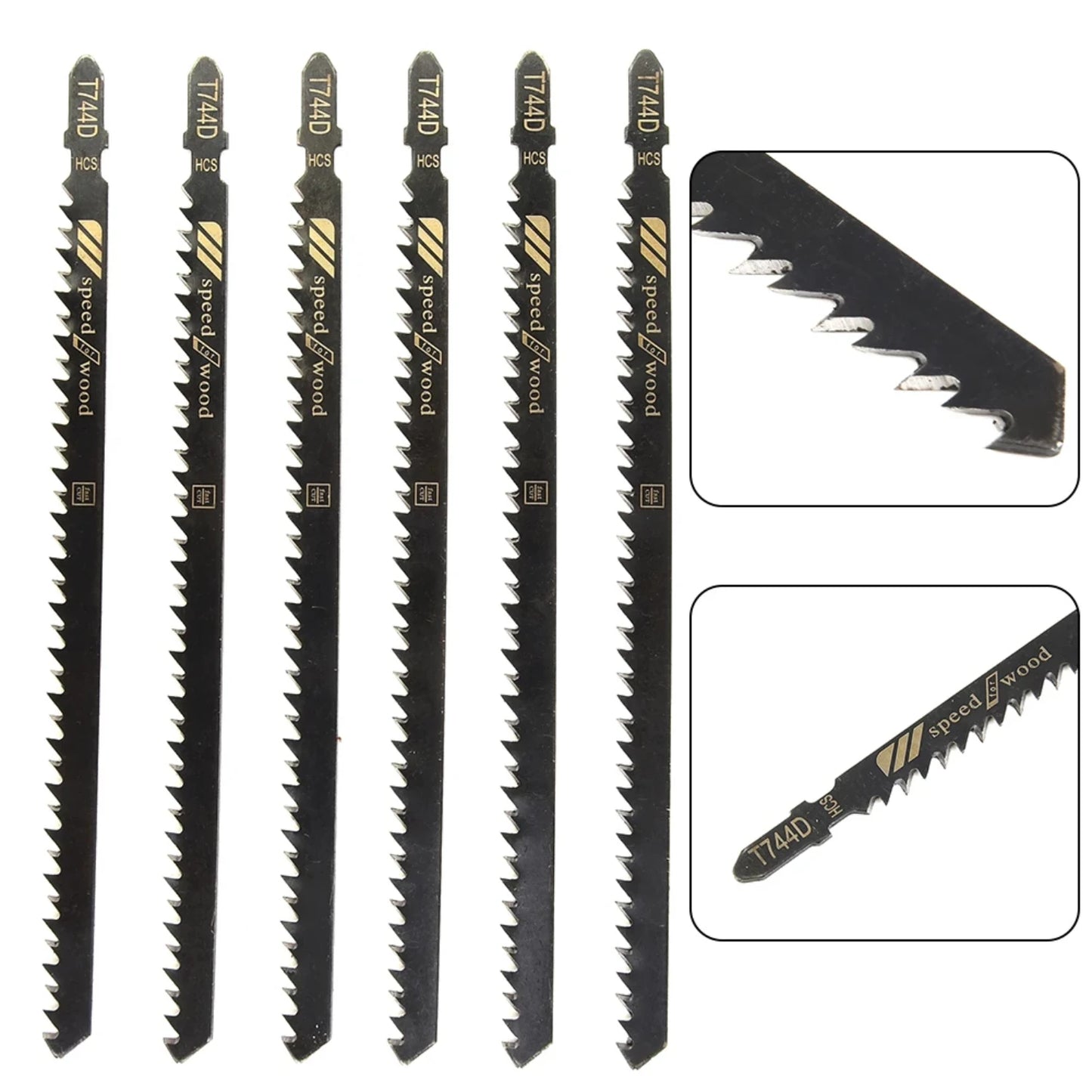 6pcs T744D Long 180mm Jigsaw Blades Very Fast Cuts High Carbon Steel Blade  Wood Products Woodworking Blades Hand Tool Saw