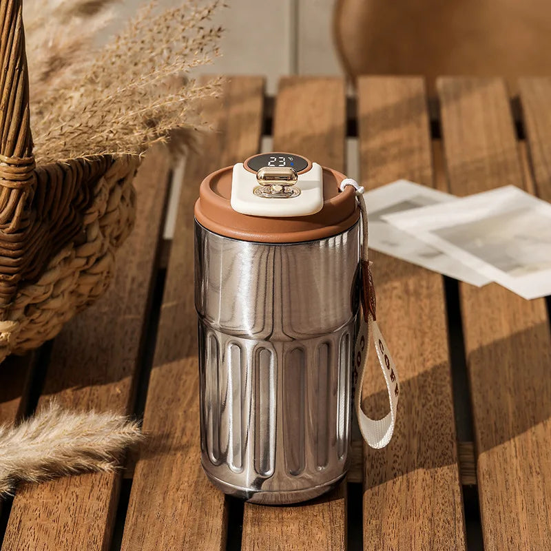 Stainless steel thermos mug display temperature coffee mug smart car water cup gift drinking tools