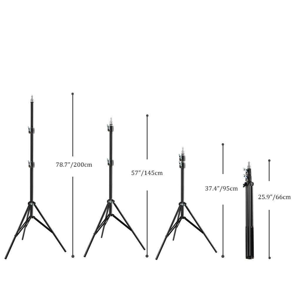 حامل ثلاثي القوائم قابل للتعديل بطول 2 متر للهاتف المحمول وعصا سيلفي وحامل إضاءة برأس لولبي 1/4 بوصة لفلاشات الاستوديو وصندوق الضوء الفوتوغرافي