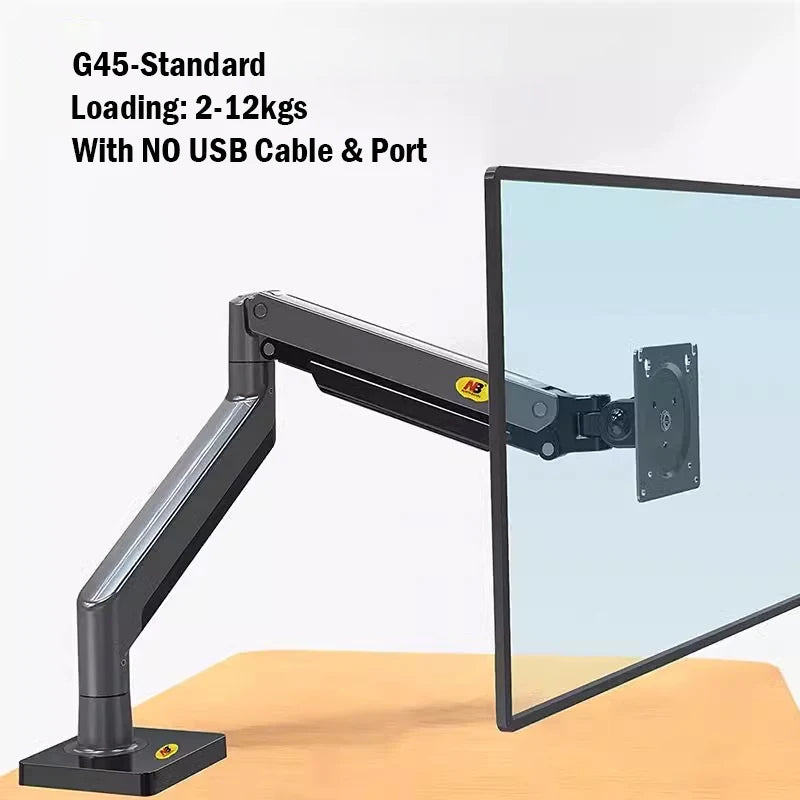 NB G40 G45 Gas Spring Arm 22-40 inch Curved Arc Screen Desktop Monitor Holder 360 Rotate 3-15kgs Monitor Mount Arm with USB 3.0