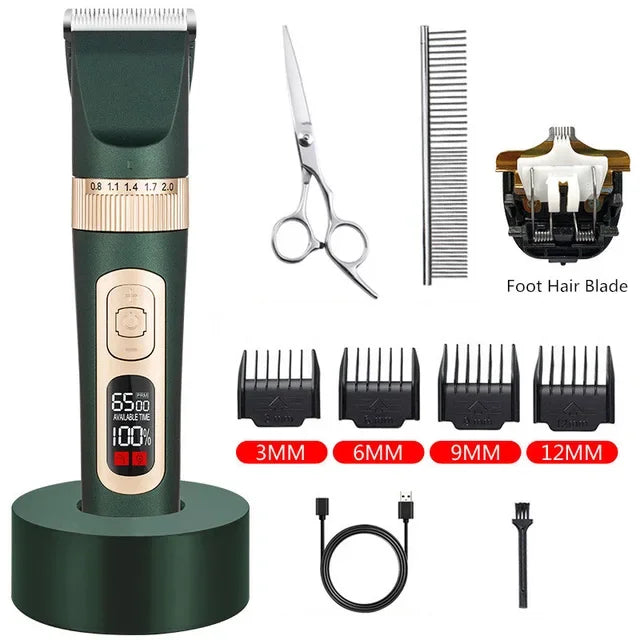 4 Speed Dog Clipper Rechargeable Pet Grooming and Care Power Display Dogs Hair Cutting Machine Professional Dog Hair Trimmer Pet