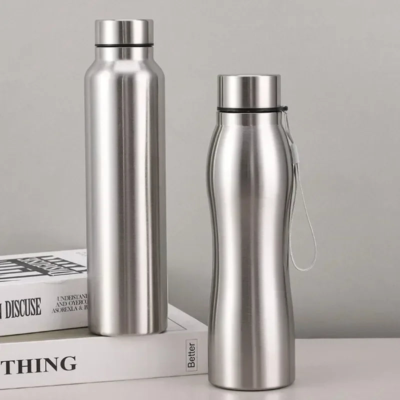 High Quality 1000ml Stainless Steel Sport Water Bottle Single-layer Rugged Water Cup Metal Flask Drinkware Camping Sports Gym