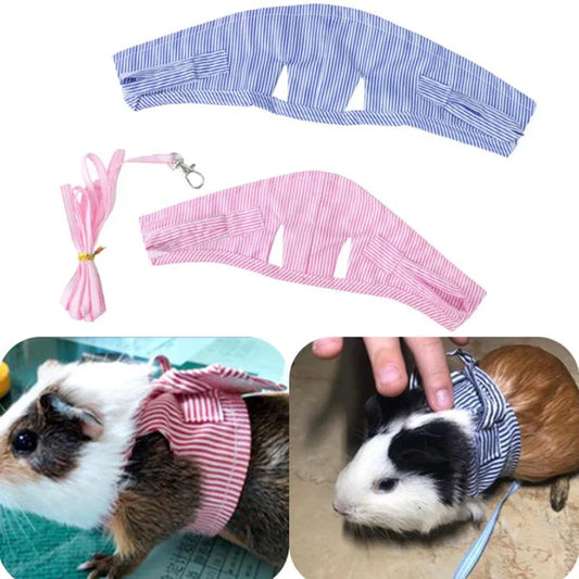 Guinea Pig Harness Vest Leash Set  Small Pet Hamster Ferret Chinchilla Bunny Puppy Mesh Chest Strap Pet Supplies Bunny clothes