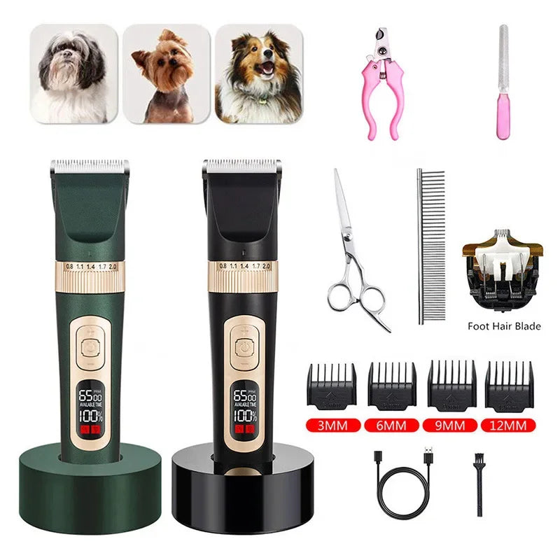 4 Speed Dog Clipper Rechargeable Pet Grooming and Care Power Display Dogs Hair Cutting Machine Professional Dog Hair Trimmer Pet