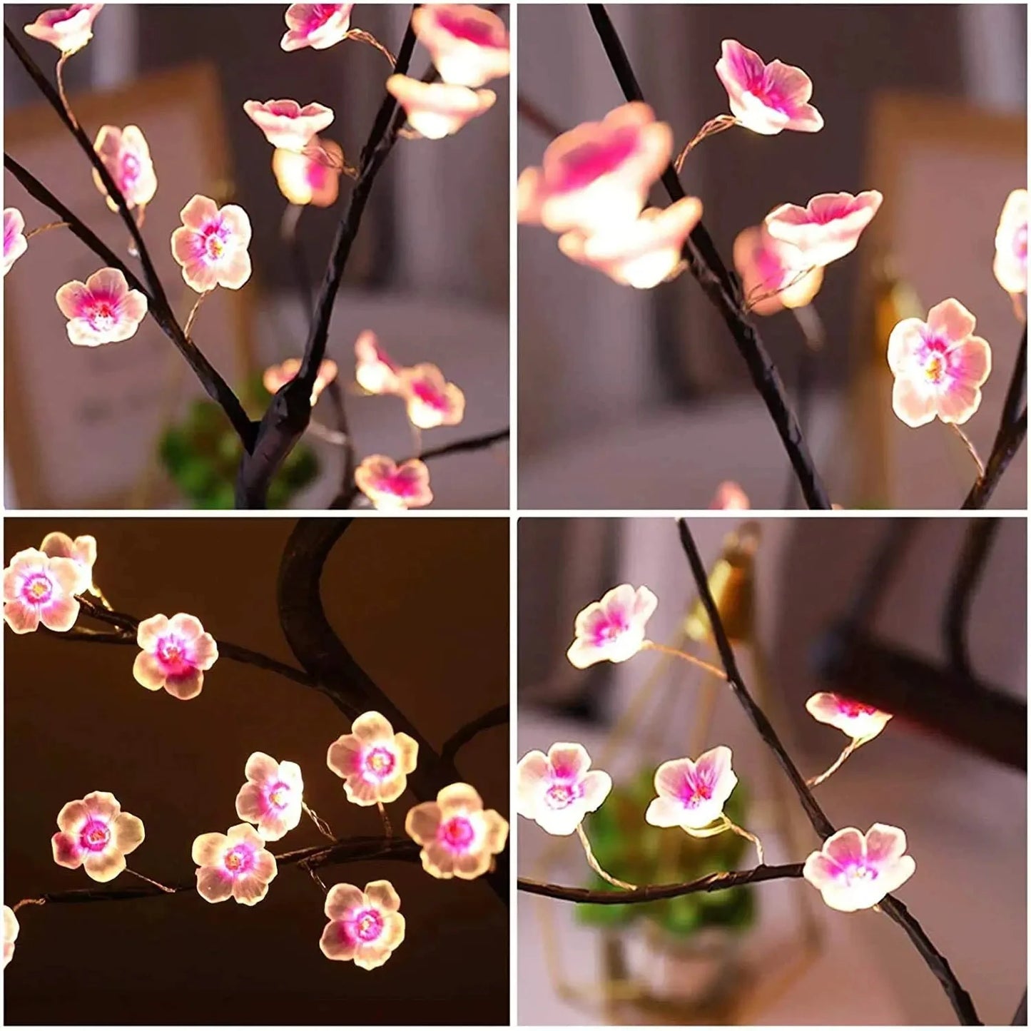 Exquisite Beautiful Battery Powered Cherry Blossom Bonsai Tree Night Light - Stunning Decorative Artificial Tree Light for Creat