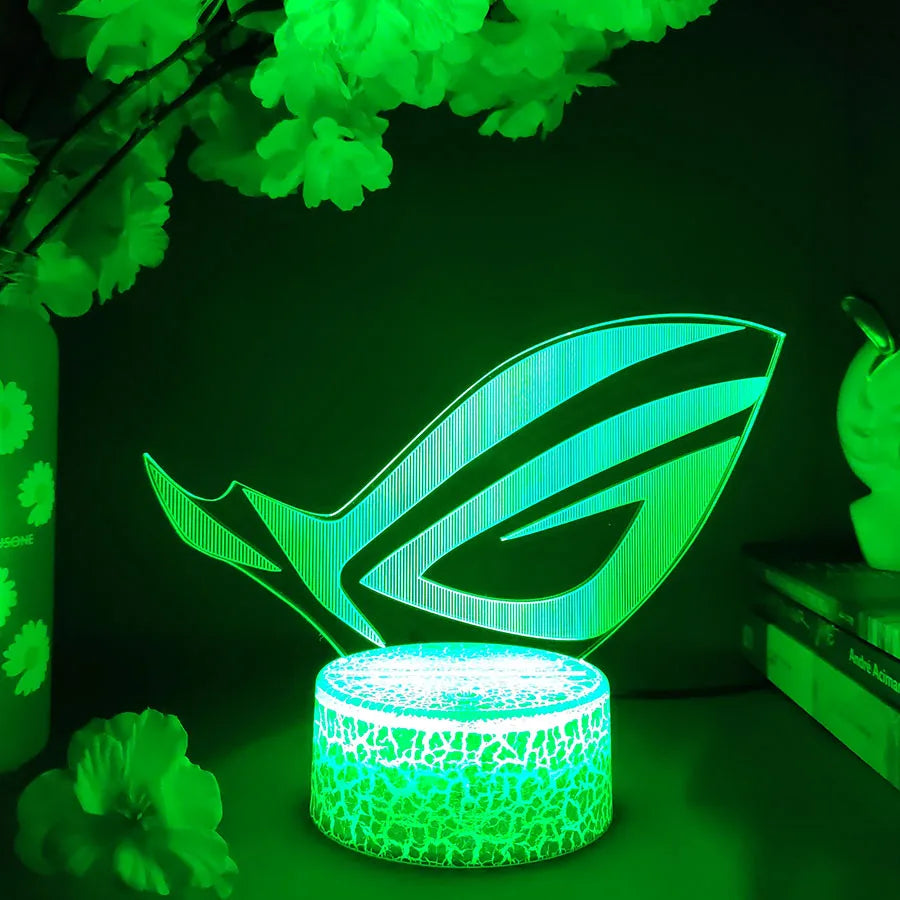 ROG 3D LED Lamp Cool Gaming Room Setup Lighting Decoration for Gamers Bedroom Cute Room Decor Game Logo Lamps Republic of Game