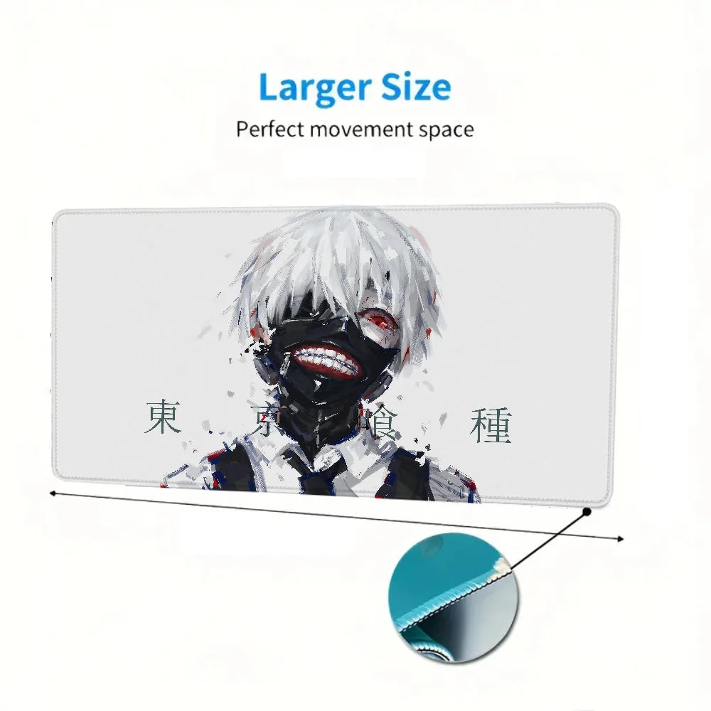 لوحة مفاتيح ألعاب Tokyo Ghoul K-Kaneki Ken Xxl ماوس وسادة ملحقات ألعاب الرسوم المتحركة حصيرة مكتب ملحقات إعداد الكمبيوتر وسادة ماوس ممتدة