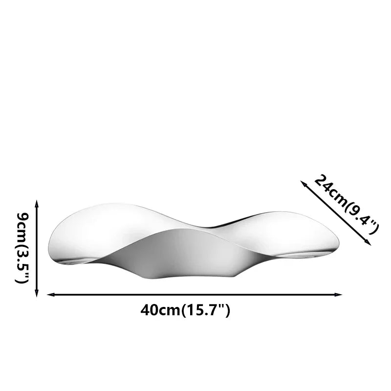 طبق تقديم فاخر من نورديك مع وعاء فاكهة وصينية زخرفية من الفولاذ المقاوم للصدأ لتزيين المنزل وغرفة المعيشة وطاولة العشاء