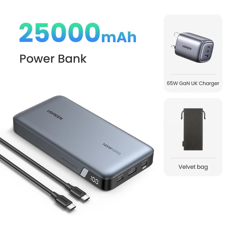 UGREEN 100W 20000mAh Power Bank Portable PD Fast Charging PowerBank for iPhone 15 Laptop Notebook  Fast Charge External Battery