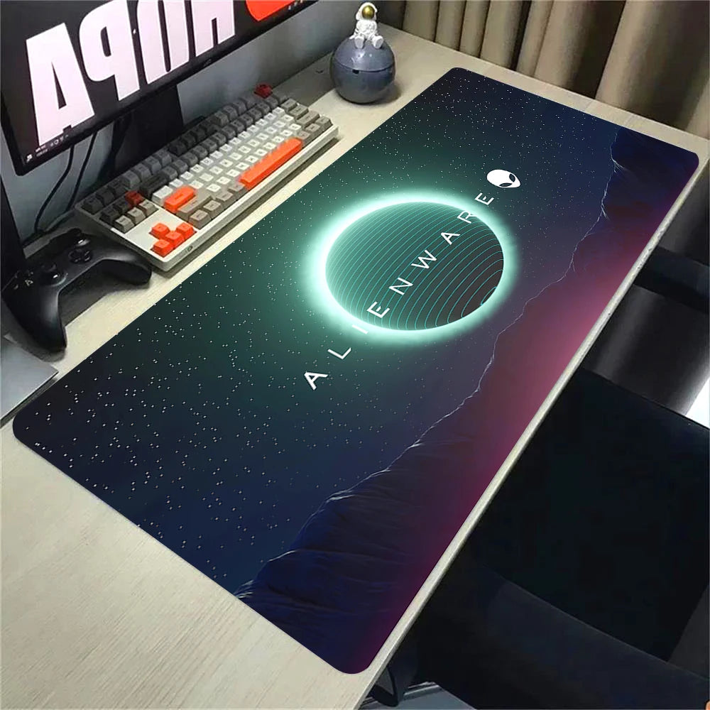 Anime Mouse Pad Alienware Gaming Setup Anti-slip Mousepad Natural Rubber PC Keyboard Deskmat almohadilla para Office Accessories